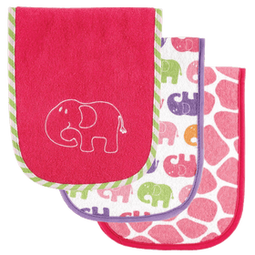 Luvable Friends Safari Themed Burp Cloths 3 Pack