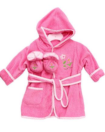 Spasilk 100% Cotton Hooded Terry Bathrobe with Booties, Brown Bear, 0 9 Months